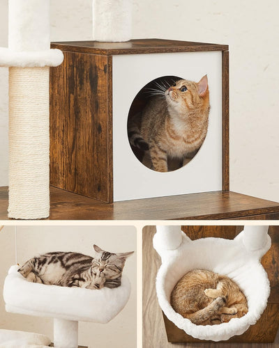 Spacious Cat Scratching Post with Cat Litter Cabinet