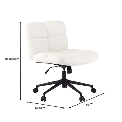 Emma Cross-Legged Office Chair - Cream