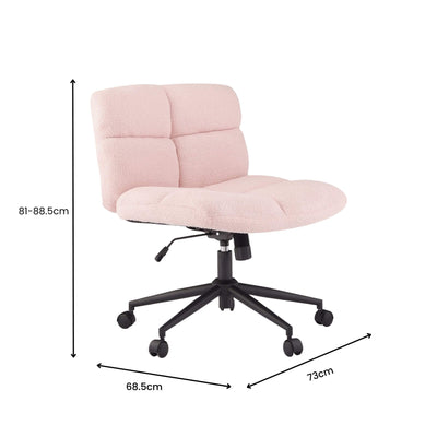 Emma Cross-Legged Office Chair - Pink