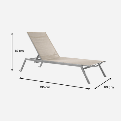 Deluxe Outdoor Pool Sun Lounger - Beige