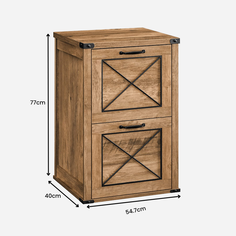 Karla Office Filing Cabinet  - Rustic Walnut