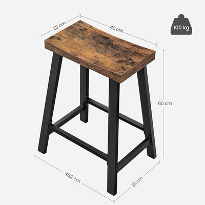 Front View of Industrial Style Bar Stools