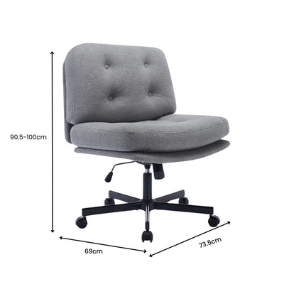 Lana Cross-Legged Office Chair - Grey