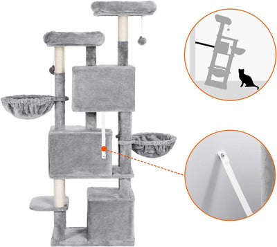 Comfortable Large Cat Tree with 3 Cat Caves