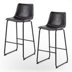 Mason Vintage Adjustable Faux Leather Bar Stools - Brown