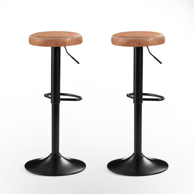 Morris Adjustable Faux Leather Bar Stools