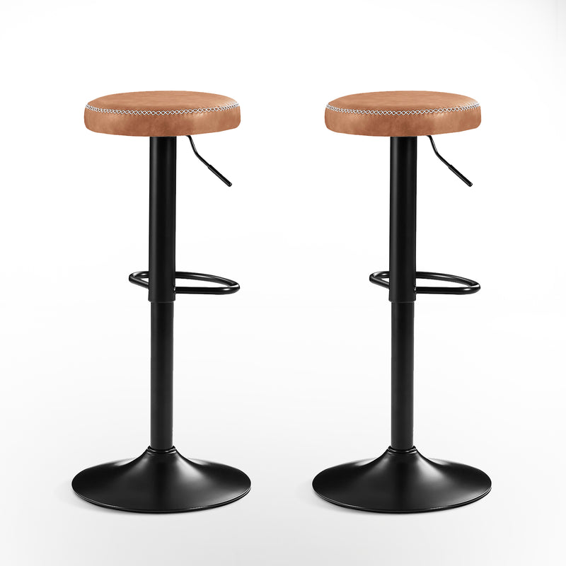 Morris Adjustable Faux Leather Bar Stools