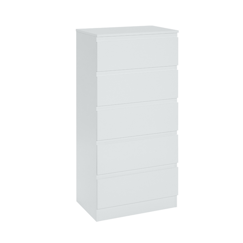 Nola 5 Drawers Tallboy - White