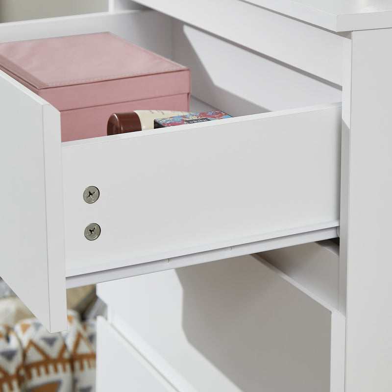 Elegant Nola 5 Drawers Tallboy - White