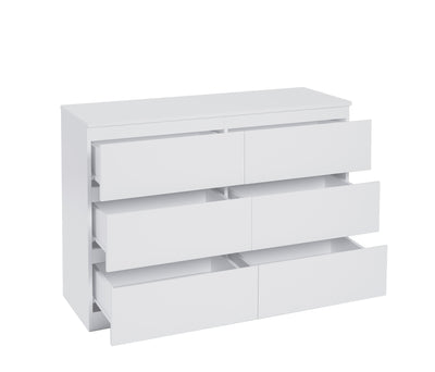 Modern Nola 6 Drawers Tallboy - White