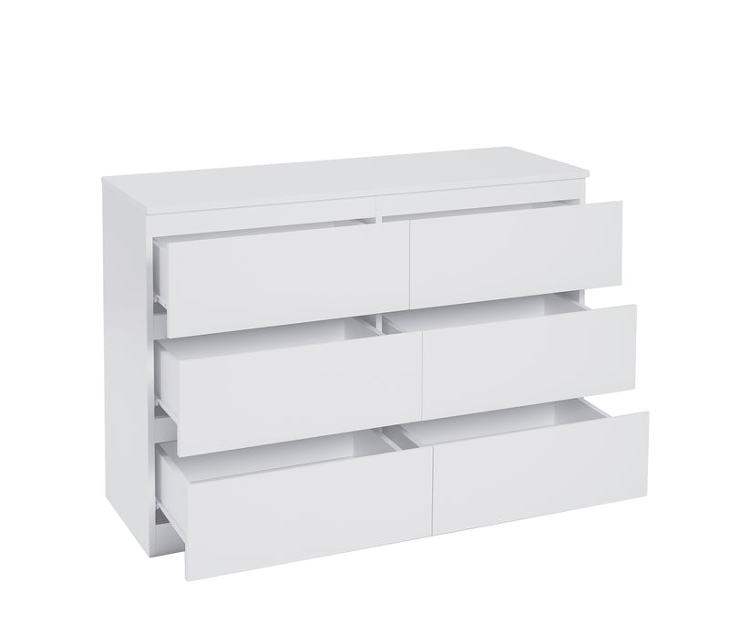 Modern Nola 6 Drawers Tallboy - White