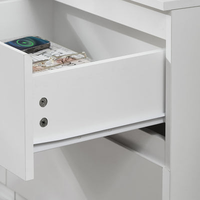 Elegant White Nola 6 Drawers Tallboy - Side View