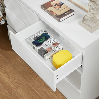 Spacious Nola 6 Drawers Tallboy - White