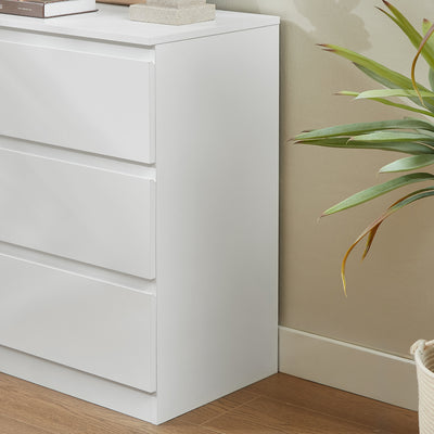 Nola 6 Drawers Tallboy - White with Decorative Items