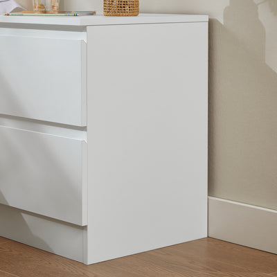 Spacious Nola Bedside Table - White