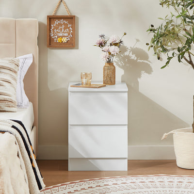 Modern Nola Bedside Table - White