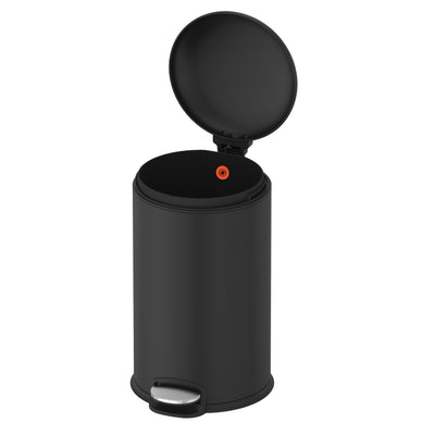 5L Rounded Pedal Rubbish Bin - Matte Black