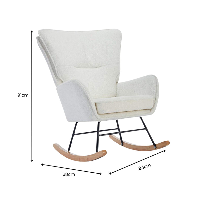 Recliner Rocking Chair - Cream