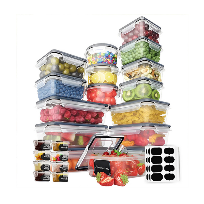 STORFEX 24 PCS Plastic Food Storage Containers with Lids - Complete Set