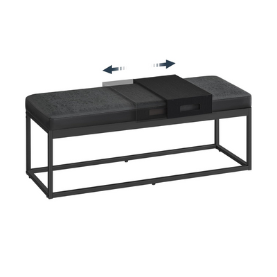 Storage Ottoman Bench Seat with Reversible Top - Ink Black