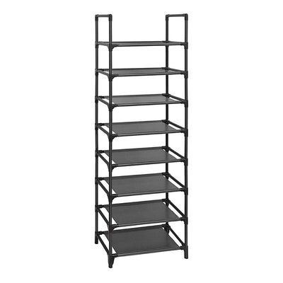 Shoe Rack Storage 8 Tier 16 Pair - Black