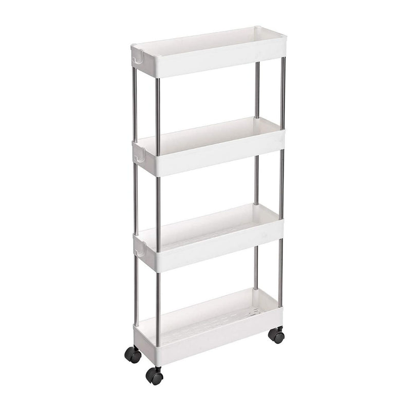 Space Saving 4-Tier Storage Trolley White