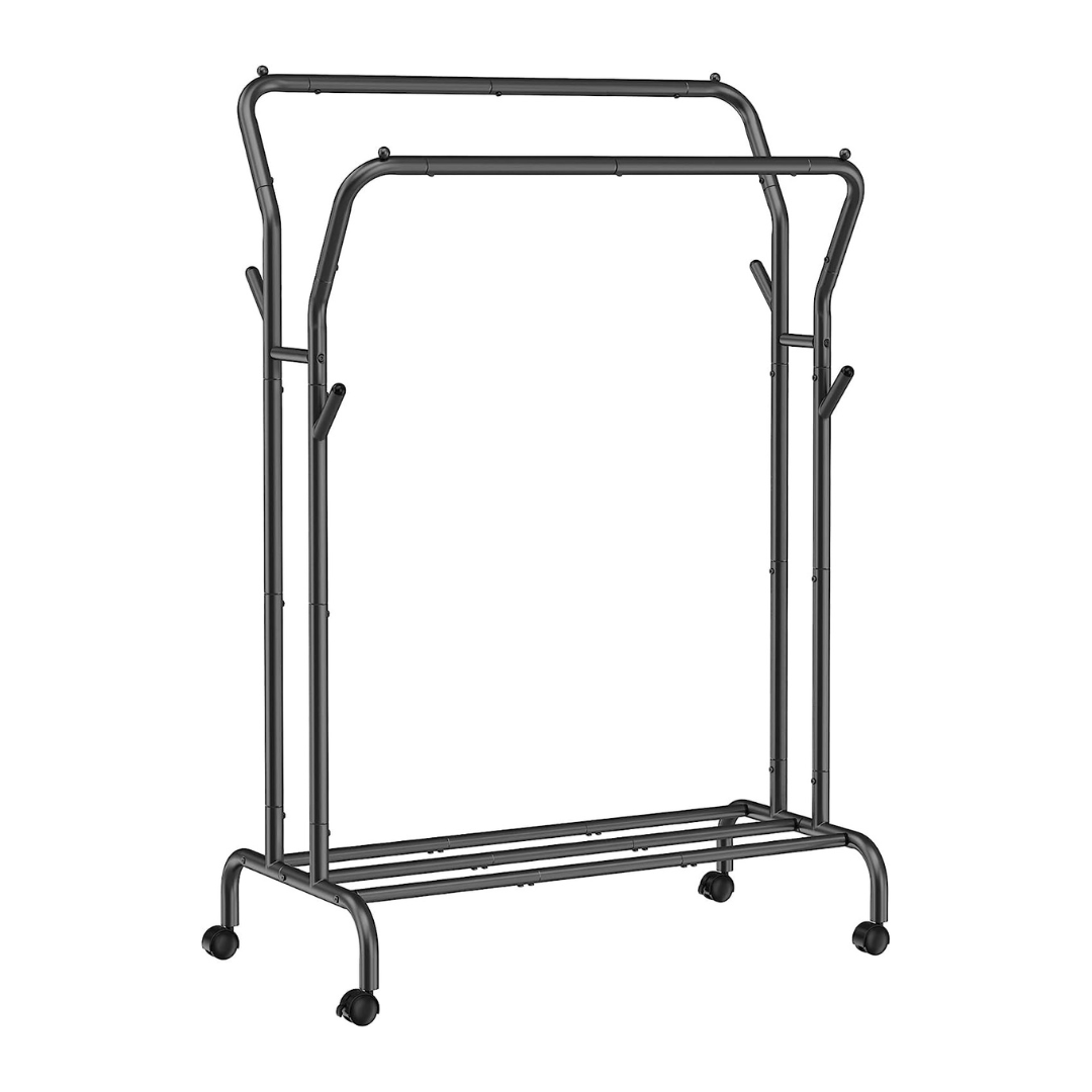 Double Clothes Hanging Rail Black – Space General