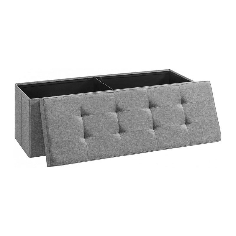 Storage Ottoman Bench Fabric Large - Light Grey