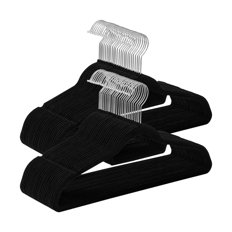 Velvet Coat Hangers Black (Set of 50)