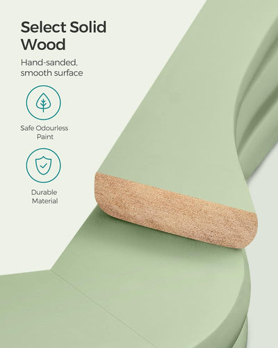 Side View of Wooden Coat Hangers Green (Set of 20)