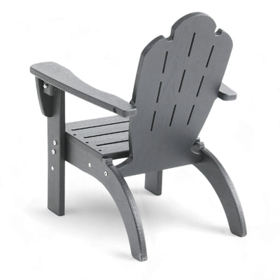 Back view of Adirondack Children Outdoor Chair in Grey
