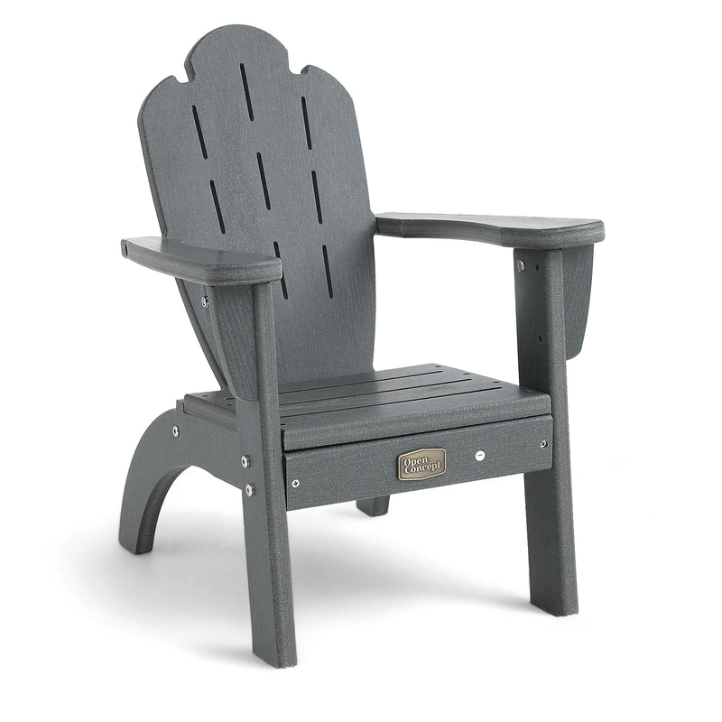 Close-up of Adirondack Children Outdoor Chair with Grey finish
