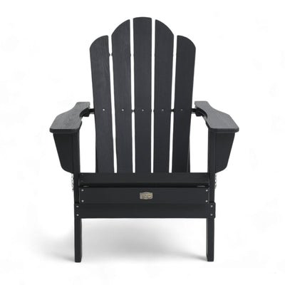 Back view of Adirondack Outdoor Chair with Cup Holder in Black
