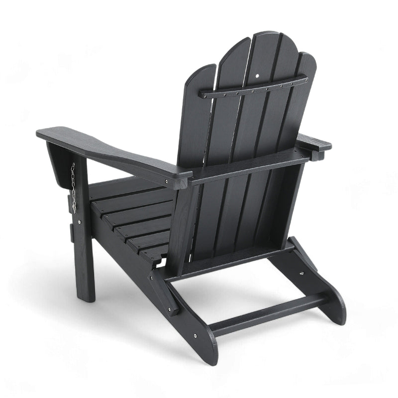 Adirondack Outdoor Chair with Cup Holder (Pack of 2) - Black