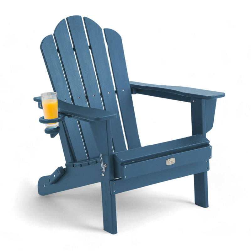 Detailed close-up of Adirondack Outdoor Chair with Blue finish
