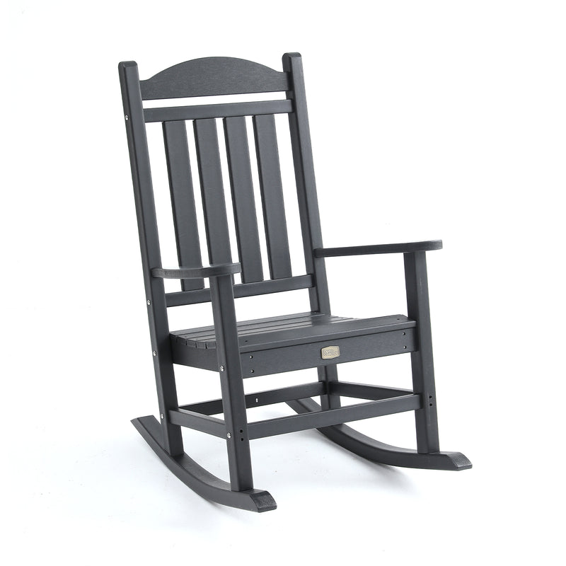 Front view of Adirondack Outdoor Rocking Chair in Black
