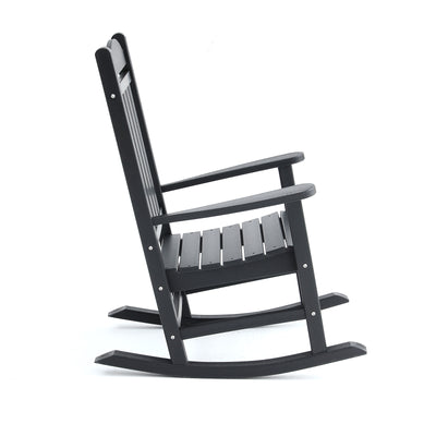 Dimensions of Adirondack Outdoor Rocking Chair in Black
