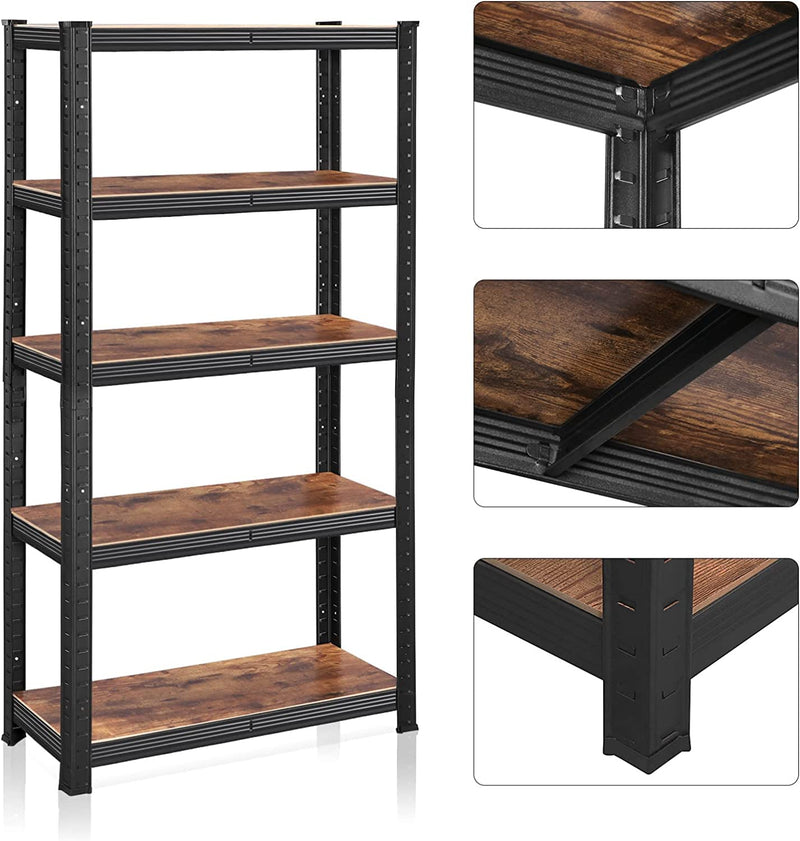 Adjustable Garage Storage Shelves 75 x 30 x 150 cm - Rustic Brown