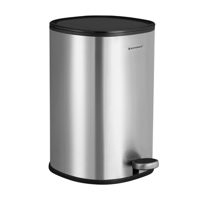 Bottom view of Bathroom Rubbish Bin 5L in silver
