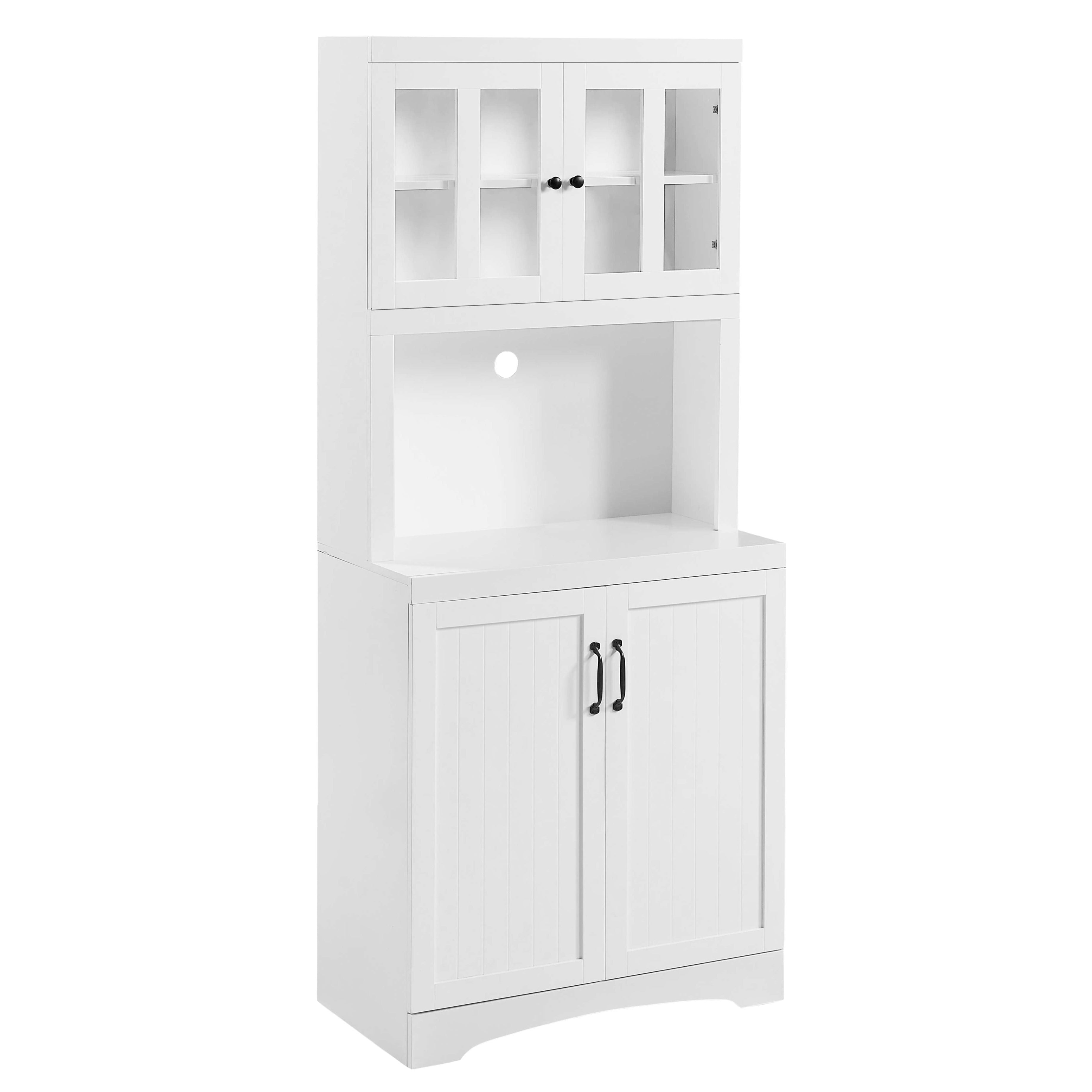 Cantrell Pantry with Framed Glass Door - White – Space General