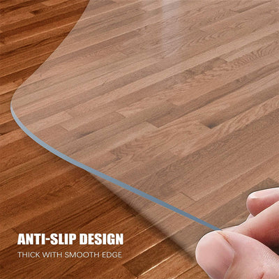 Clear Chair Mat for Hardwood Floors - 120x90x0.3cm in use under a desk