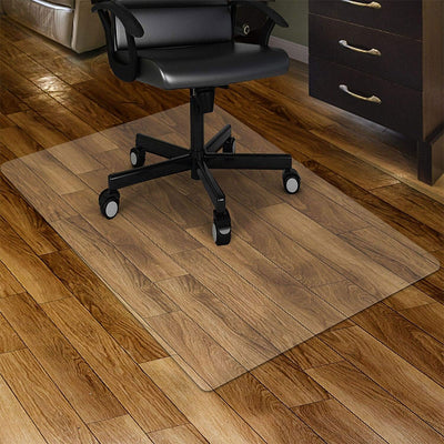 Office setup with Clear Chair Mat for Hardwood Floors - 120x90x0.3cm