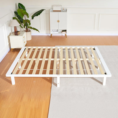 Desmond Signature Wooden Bed Frame in White - Angled View