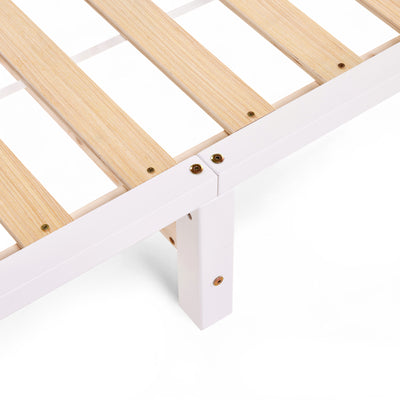 Desmond Signature Wooden Bed Frame in White with Mattress