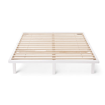 Detailing of Desmond Signature Wooden Bed Frame in White Finish