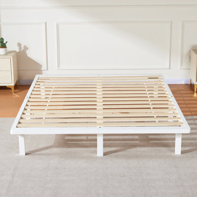 Desmond Signature Wooden Bed Frame in White - Front View