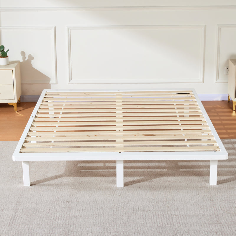 Desmond Signature Wooden Bed Frame in White - Front View