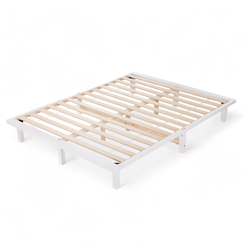 Desmond Signature Wooden Bed Frame in White in a Bedroom Setup