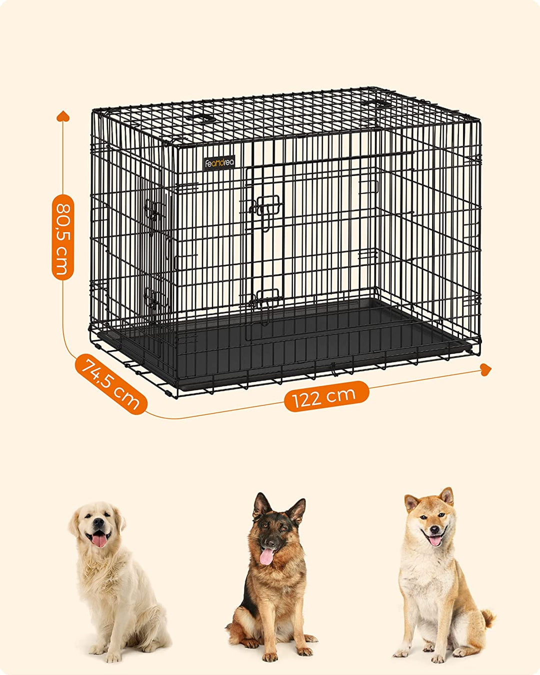 Dog Crate Cage Double Door Foldable XX Large Space General