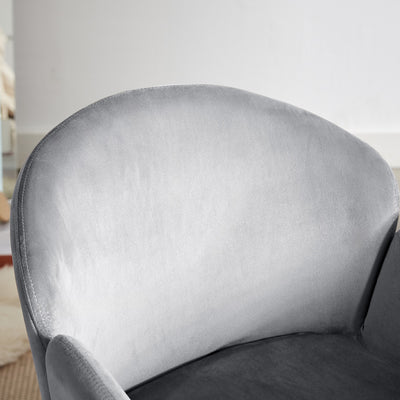 Elle Velvet Office Chair - Grey, Cushion Detail